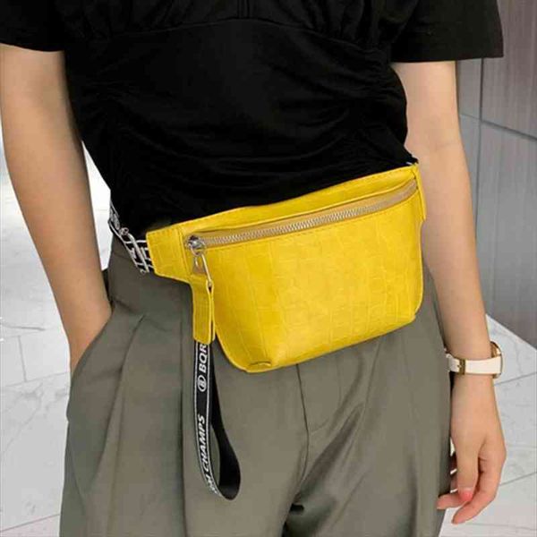 

fashion women waist bag leather chest pack female fanny pack stone pattern banana belt bags female belt bag