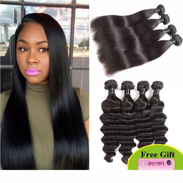 

malaysian human hair wefts straight body wave brazilian virgin hair weaves deep wave water wave loose deep by dhl 1 4 pcs lot, Black