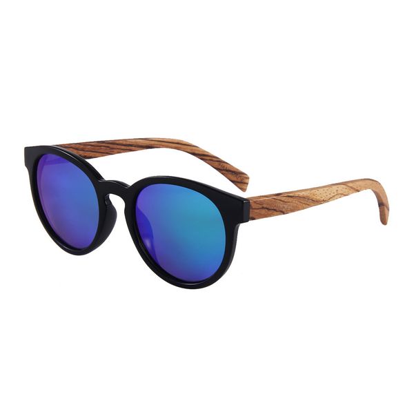 

lentes de sol promotional oem natural bamboo wooden sunglasses round