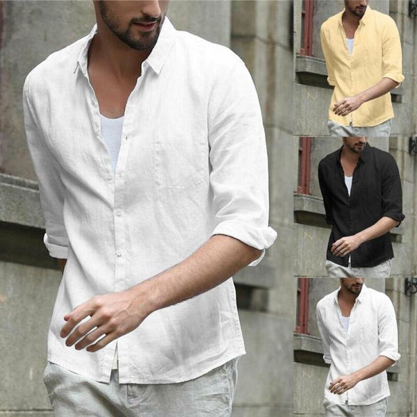 

men's casual shirts linen short sleeve shirt summer cool loose v-neck -3xl male solid men clothing, White;black