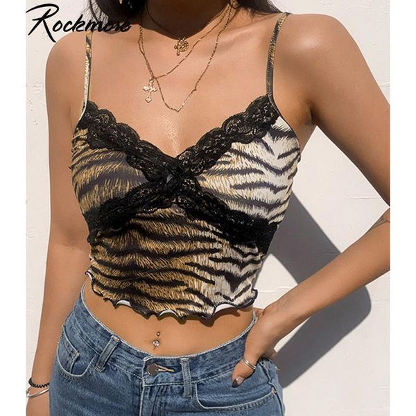 

tiger lace deep v-образным вырезом летняя вершина для женщин print creathops skinny street повседневная одежда урожай уровень резервуаров но, White