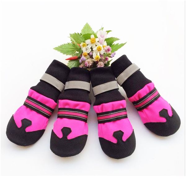 

pawfect 4pcs/lot waterproof winter pet dog shoes anti-slip snow pet boots paw protector warm reflective for medium la bbydfx