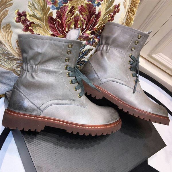 

winter new leather martial shoes wool warm hands and handsome straps thin boots temperament snow boots women, Black