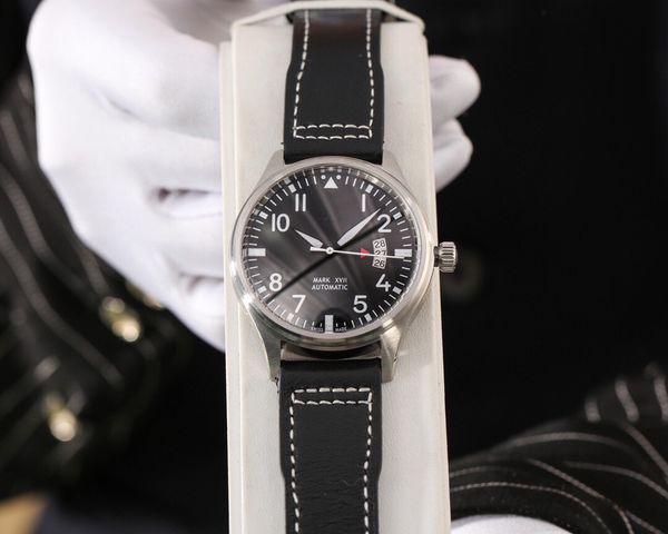 

2020 big pilot classic mark xvii men watches leather joker international wristwatches 2824 movement pilots mens watch d1012
