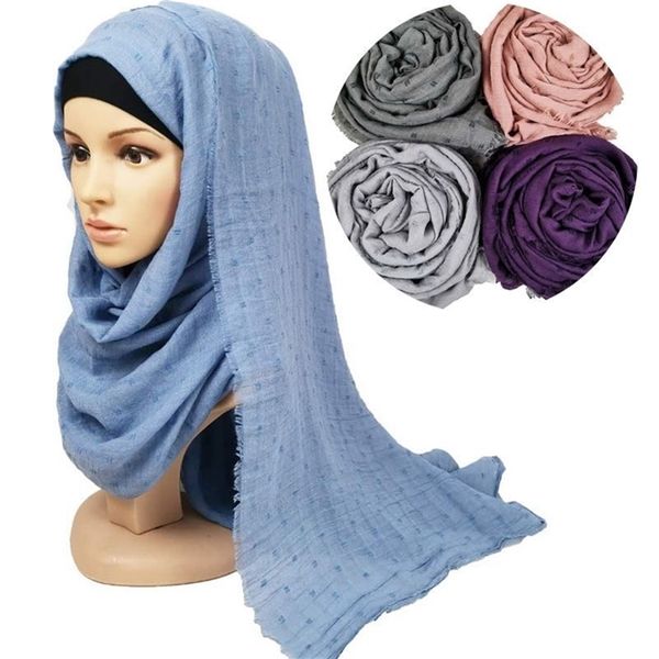 

m12 10pcs plain viscose tassel hijab shawl women headband wrap long scarf 180*90cm y201024, Blue;gray