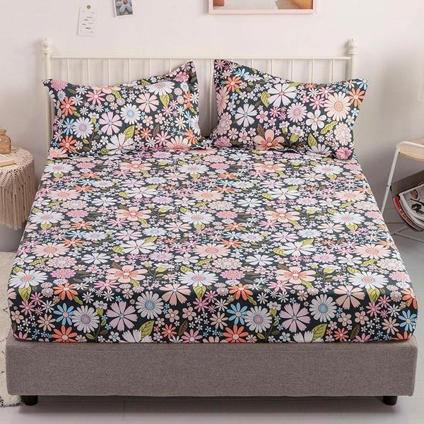 

home textile bed sheet fitted + 2pillowcase 100% cotton set summer mattress cover cushion 3pcs1 bedding sets