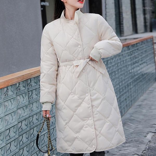 

plus size winter jacket women 2020 winter new solid slim stand collar long women coat parkas female outwear dr23851, Black