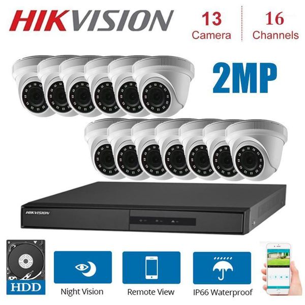 

network 2mp 16channels hikvision surveillance dvr with 13pcs 4 in 1 hd camera indoor night vision cctv security system kits1