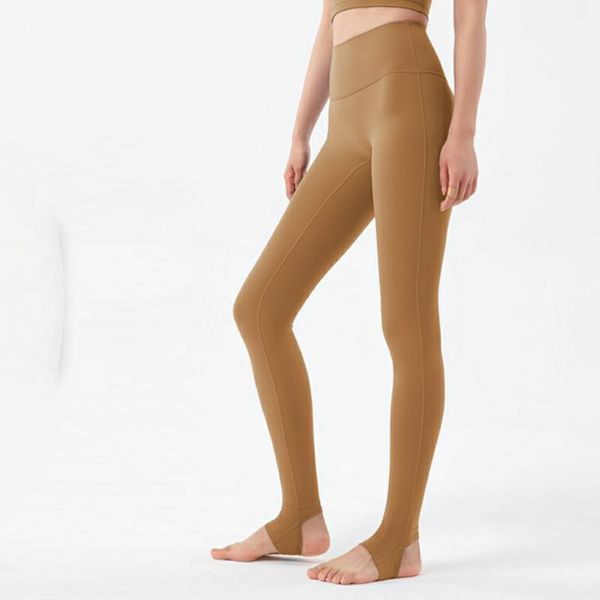 

2020 new lu-52 skin friendly nude without embarrassment fitness yoga pants 002, White;red