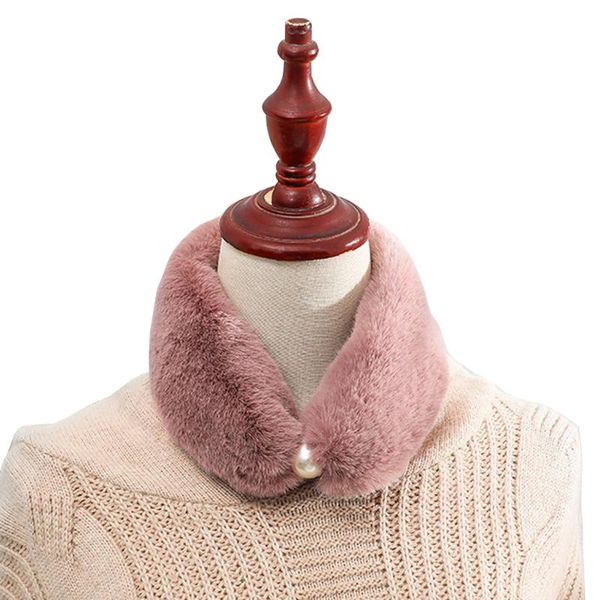 

2020 warm winter faux fur snood infinity scarf solid thick magnetic clasp collar ring sjaal femme neck wraps enchape, Blue;gray