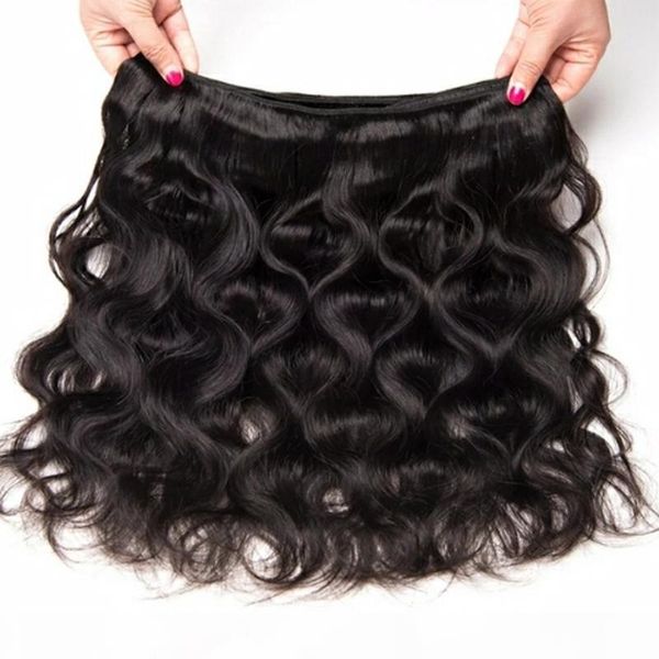 

hair weaving 1pc brazilian virgin human hair 100% weave 8a body wave, Black;brown