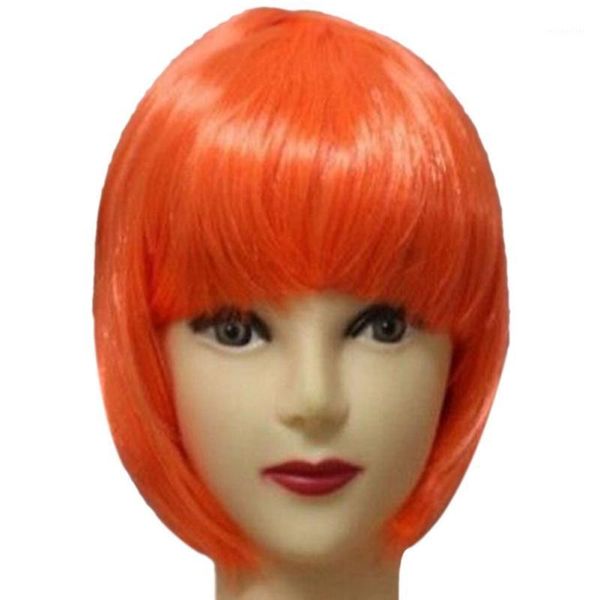 

party hats women short bob hair wig straight bangs cosplay stage show for with baby 13 colors1