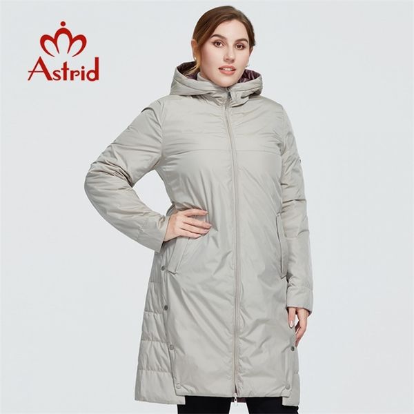 

astrid new winter women's coat women long warm parka fashion jacket hooded large sizes two side wear female clothing 9191 201217, Black
