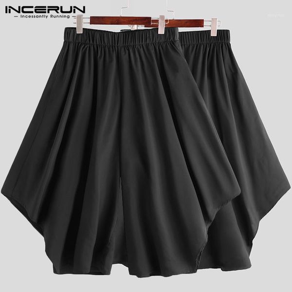 

men punk style pure color wide leg harem pants fashion casual trousers baggy dance wear irregular mens street sweatpants incerun1, Black