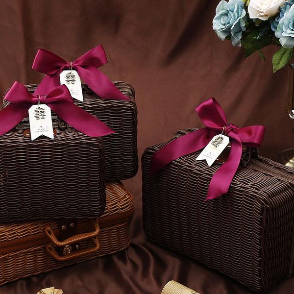 

christmas gift present packaging box luxury imitation rattan waving box for wedding valentine thanksgiving gift packing
