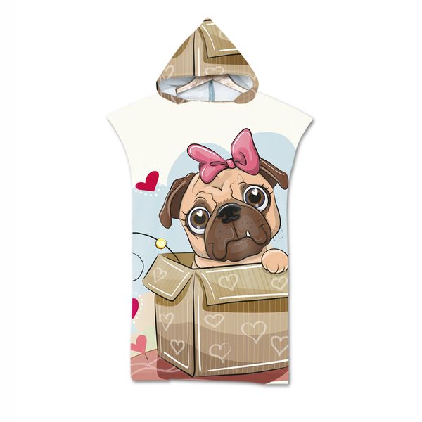 

microfiber wetsuit changing robe poncho with hood cute animal printed quick drying beach hooded towel for swim surf bathrobe
