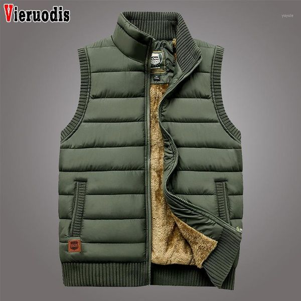 

men 2020 casual vest coat fleece army green waistcoat large size 5xl autumn winter men coat warm sleeveless jacket1, Black;white