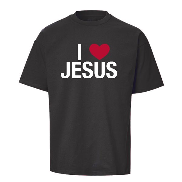 

funny summer new i love jesus t-shirt mens short sleeves hip hop christian religious t shirts plus size tees streetwear, White;black