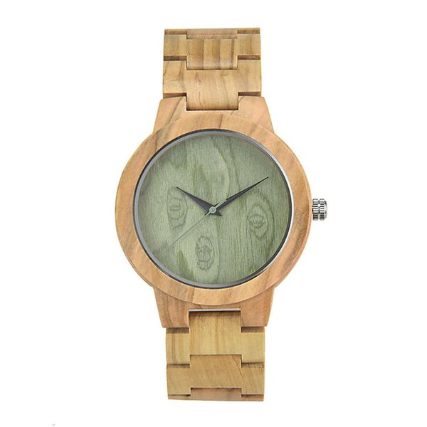 

green cat's eye olive wood new watch fashion casual men's wood watch, Slivery;brown