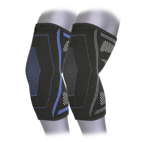 

elbow & knee pads 1 piece nylon knitted support breathable basketball football sports safety volleyball pad elastic supporter1, Black;gray
