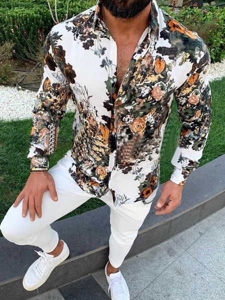 

2021 new henry hip hop tie dye button flash long sleeve shirt man owgf, Blue