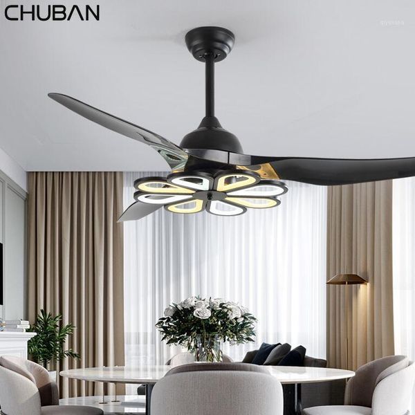 

electric fans 52" ceiling fan lamp for bedroom living dining room retro silent led lights with remote control home light1