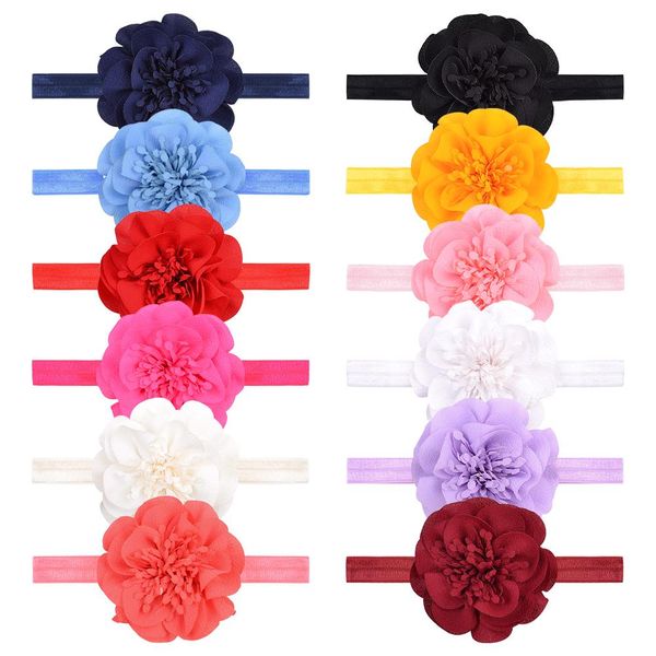 

12pcs/lot flower baby headband kids ribbon elastic hair bands for cute girls headbands children turban hair accessories gift q sqcnsp