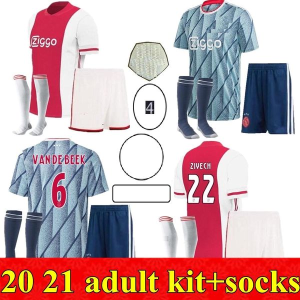 

20 21 kits soccer jersey 2020 2021 promes alvarez tadic neres ziyech beek football shirt men full sets uniforms, Black