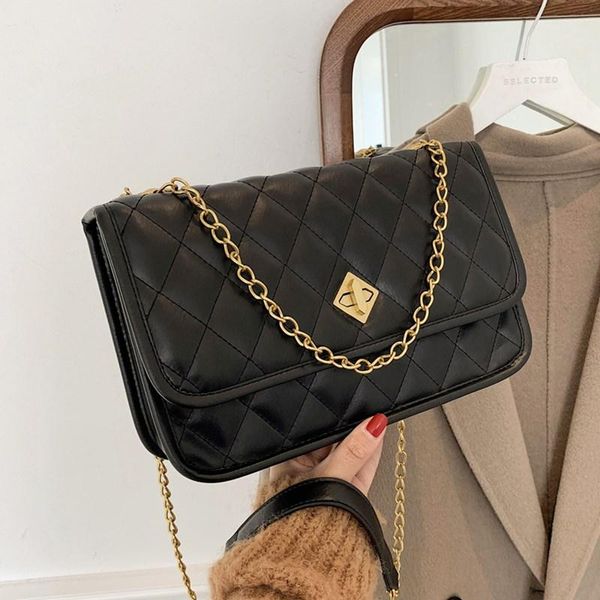 

classic diamond lattice shoulder bags for women 2021 new trendy small square messenger bag quilted chain crossbody handbag purse