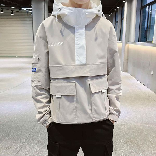 

2019 new style sweater coat ins net red work jacket men's winter fashion brand handsome trend spring and autumn, Black