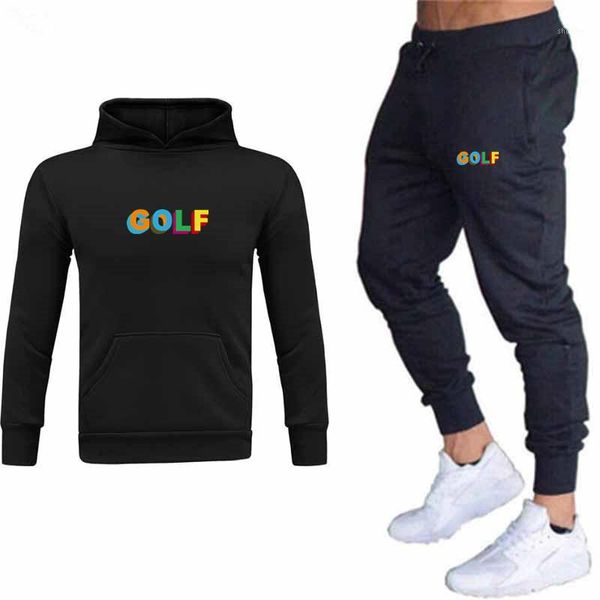 

golfed wang sk new 90th tyler the creator skate ocean hoodie men two piece sets hoodies+pants sweatshirts suit1, Black