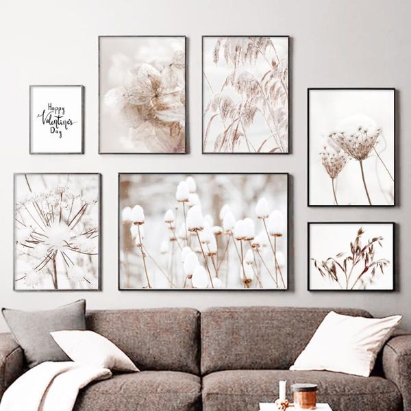 

paintings autumn landscape kapok hay dandelion reed home art canvas painting nordic posters and prints wall pictures for living room decor
