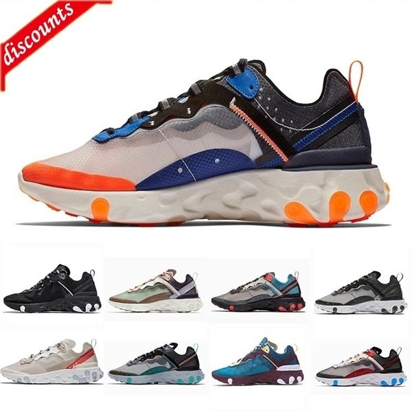 

2019 undercpver x upcoming react element 87 men runing shoes blue chill solar bule anthracite black sport designer sneakers 36-45