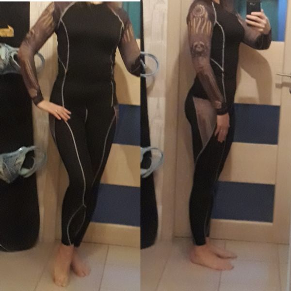 

ladies' long underwear set compressed thermal underwear fitness female gym legging women's tracksuit running tights jogging suit l, Black;pink