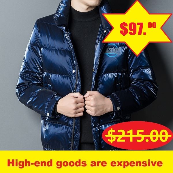 

2020 winter new white duck down warm down jacket korean style trendy and handsome short winter jacket with stand-up collar quality assurance, Black