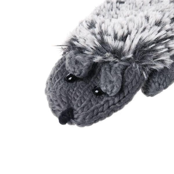 

five fingers gloves womens cartoon hedgehog thicken winter hand warmer knitted wrist mittens x7jb, Blue;gray