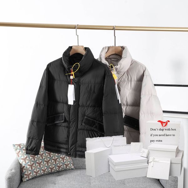 

parkas women autumn down puffer jackets stand collar womens fashion coat embroidery crocodile character pattern outerwear, Black