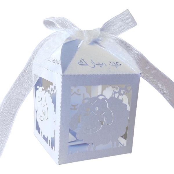 

100pcs sheep eid ramadan mubarak decoration paper hollow cut candy box storage j78c