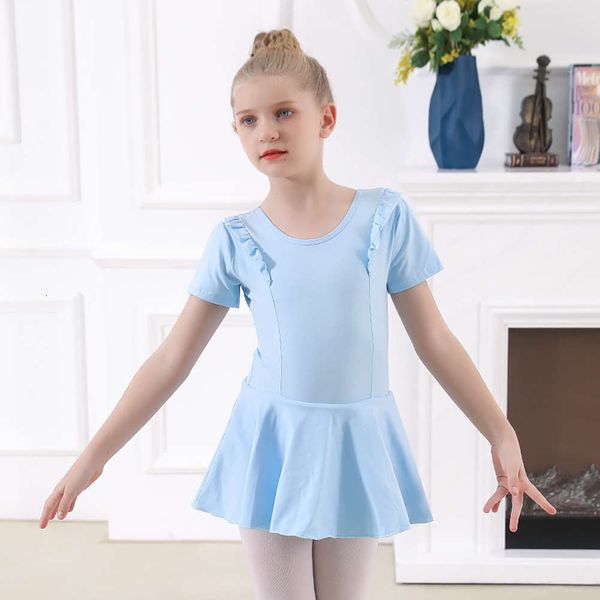 

one-piece training girls' children's skirt summer short ballet sve dance examination drs, Blue