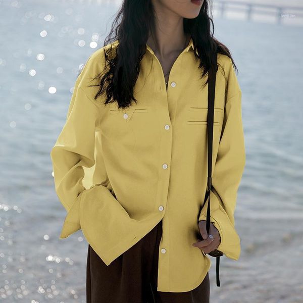 

s-5xl women spring autumn blouse female long sleeve lapel neck shirts 2020 vonda casual solid blouse blusas femininas1, White