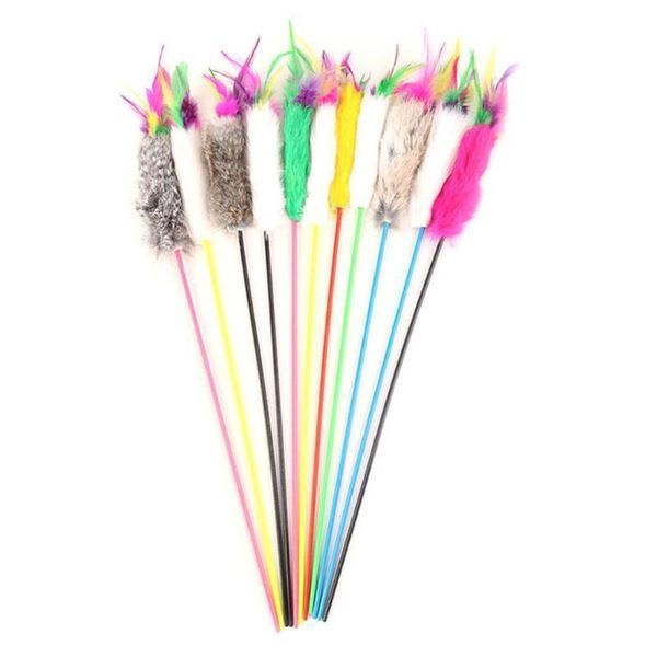 

toy pet cat feather stick funny kitten playing rods pet interactive toys 17#
