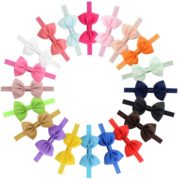 

ribbon 20 colors bows baby bow headbands for girls children hair accessories kids elastic hairband princes