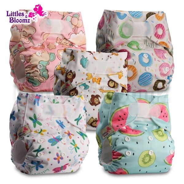 

littles&bloomz]5pcs/set standard hook-loop reusable washable nappy diaper,5 nappies/diapers and 5 microfiber inserts in one set 201209