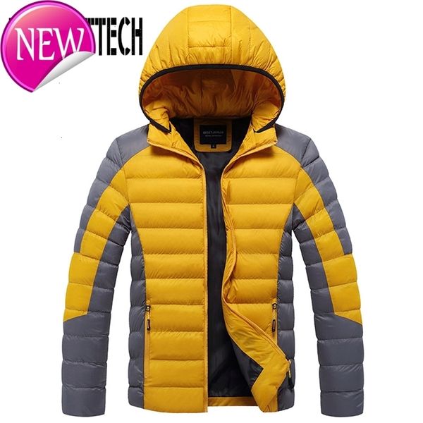 

2020 new winter mens cotton padded jacket men hooded thick coat male parkas jacket cotton inside warm overcoat 4xl, Black