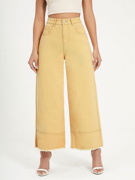 

high waist wide leg jeans 34gc#, Blue