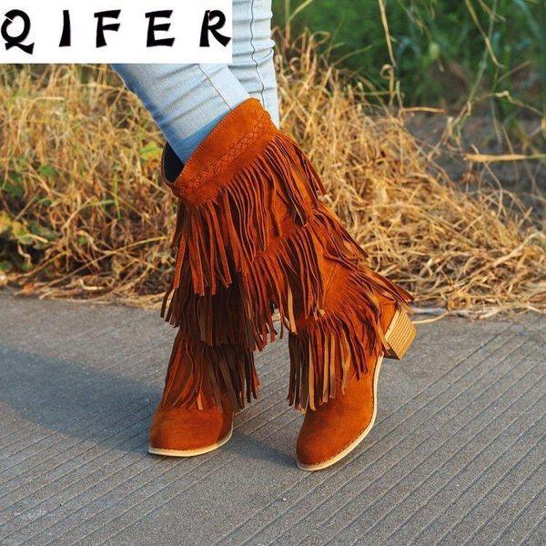 

women vintage mid-calf boots 2020 woman gladiator height increase flats women's tassel ladies flock female warm shoes plus size, Black