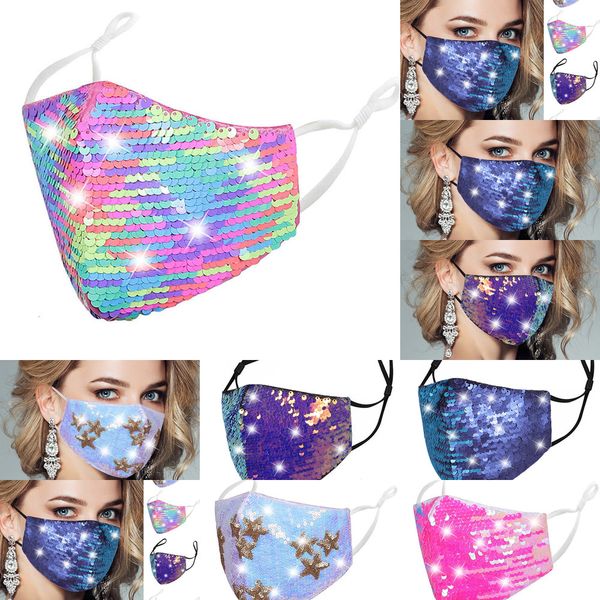

factoryfactoysequined cotton face mask designer women 5 color diamond mouth masks girls dustproof breathable ear-m 2 nkqc6