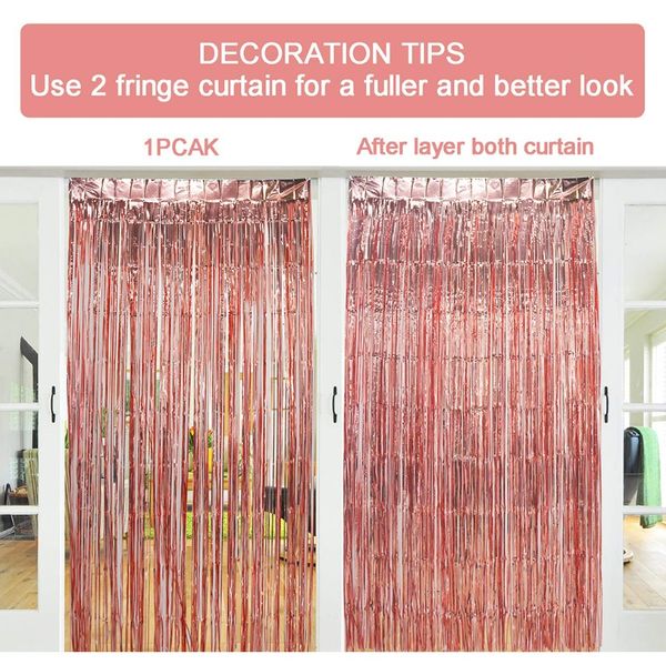 

1x2m металлическая фольга бахрома занавес бахрома фона фотография реквизиты на день рождения свадьба украшения для вечеринок поставляет 1x2m