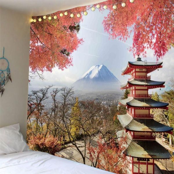 

tapestries mountain cherry blossom bohemian beautiful scenerytapestry camping travel beach picnic throw rug custom made dropship1