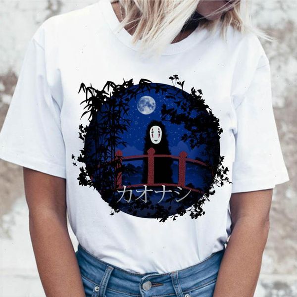

spirited away anime night t shirt women harajuku tshirt t shirt funny ulzzang for korean clothing graphic female tees, White